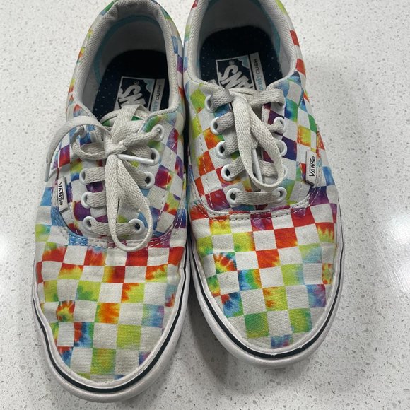 Vans Shoes - Women's Vans Comfy Cush Size 6.5 Checkered Rainbow- Step into colorful comfort!